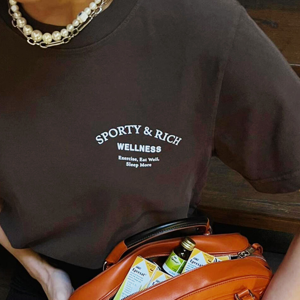 Women'S Fashion In The 90S - American Vintage Letters Printing Chocolate T