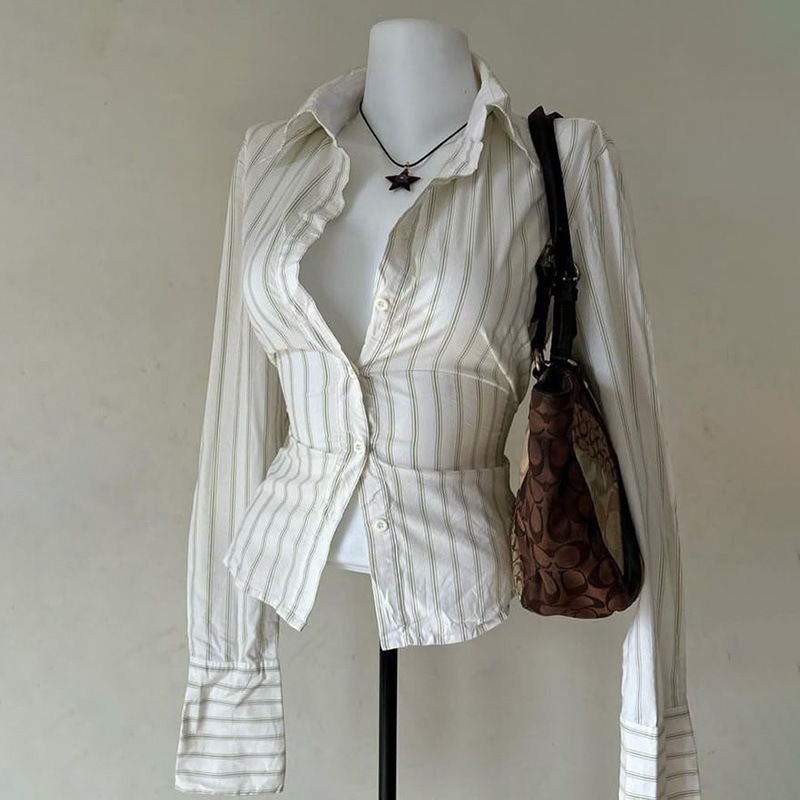 Women'S Y2K Fashion Aesthetic - New Streak Print Casual Y2k Shirt
