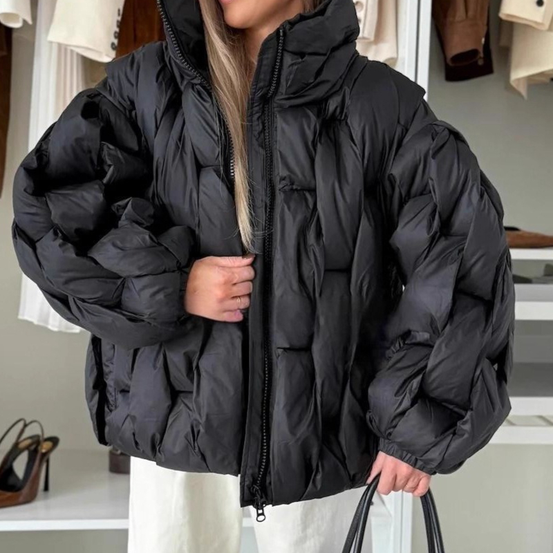 Women'S Fashion Quilted Jacket - Cotton Quilted Check Female Jacket Long