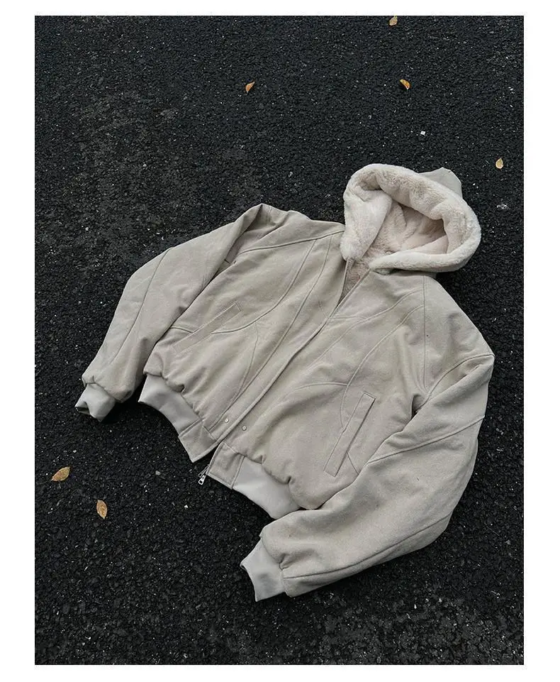 Women'S Fashion Quilted Jacket - American 2000s Vintage Subculture Khaki Wool