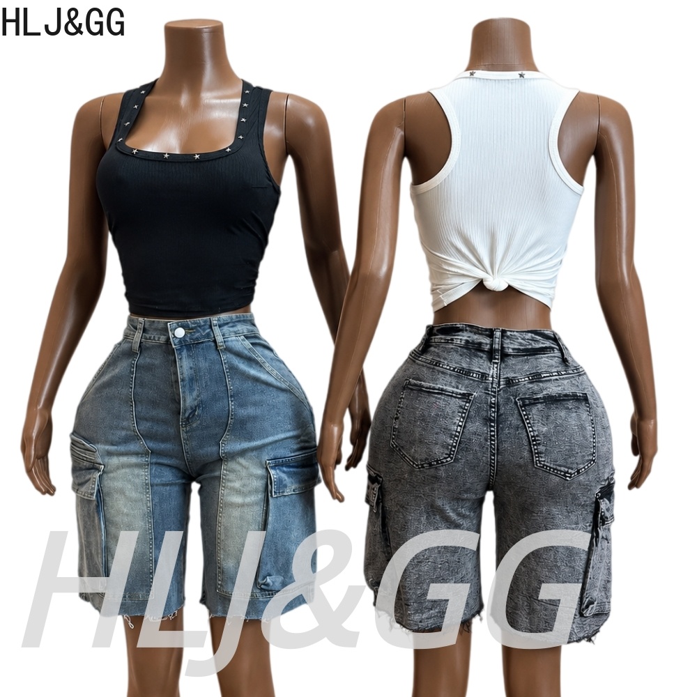 HLJ&GG Fashion Denim Pocket St - Women Fashion Jeans Top review and price