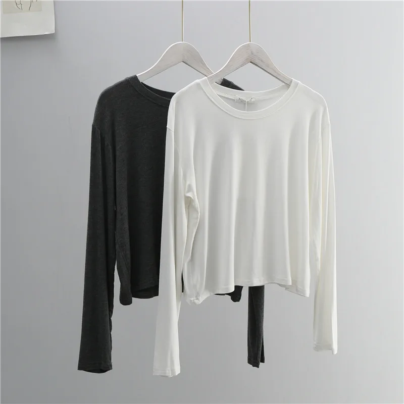 O Neck Cotton Blend Long Sleev - Women'S Fashion Tops review and price