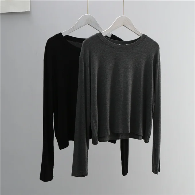 O Neck Cotton Blend Long Sleev - Women'S Fashion Tops review and price