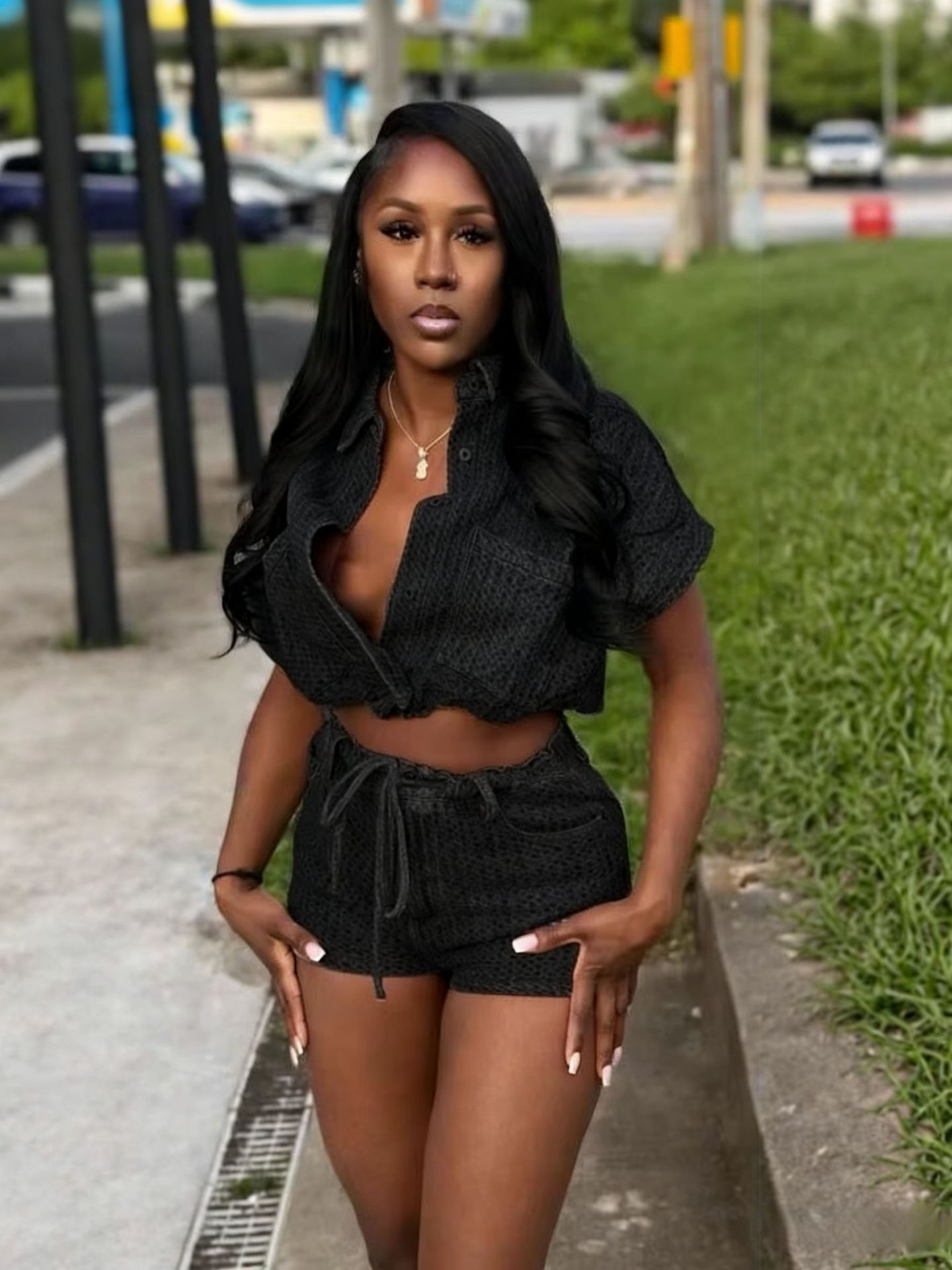 Chic Summer 2 Piece Sets Denim - Women Fashion Jeans Top review and price