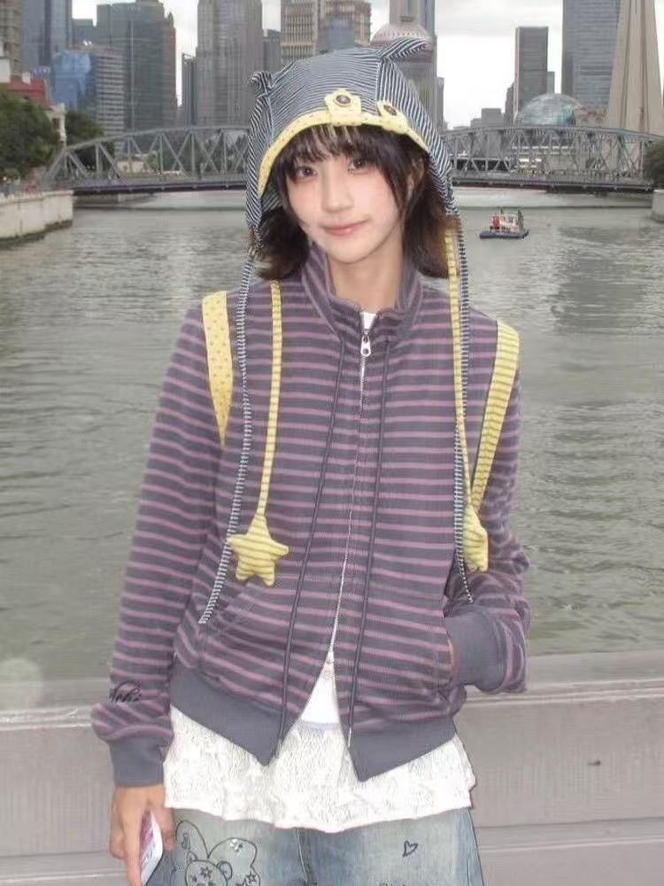 Vintage Grunge Striped Cardiga - Women'S Fashion In The 90S review and price