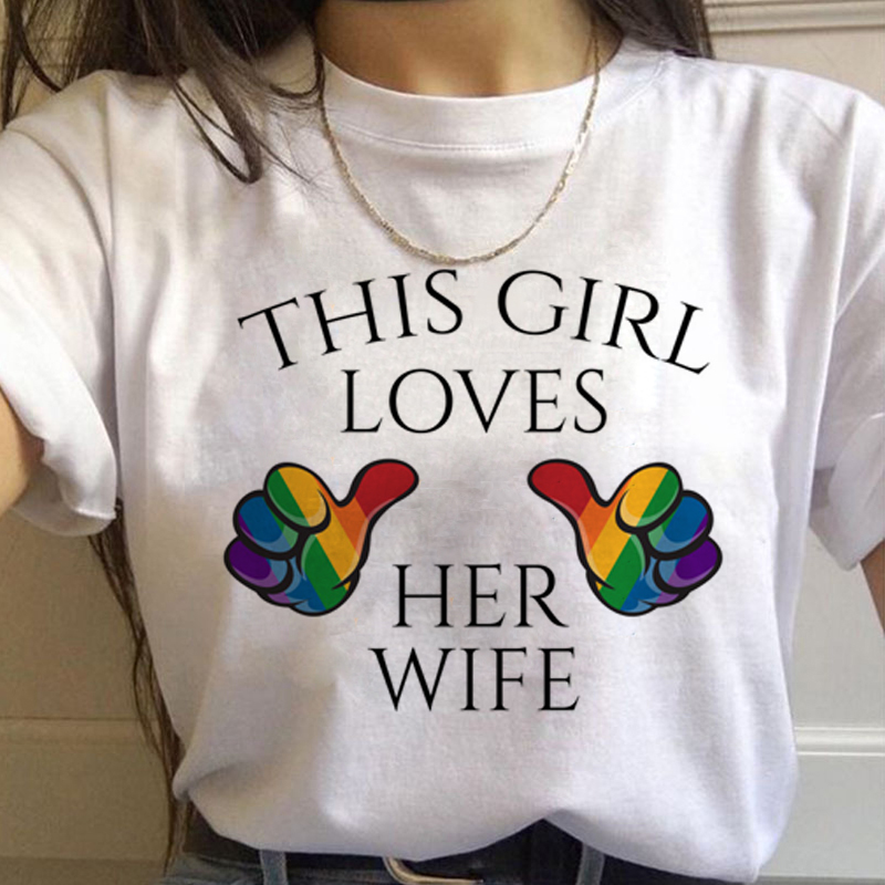 Lgbt Rainbow Harajuku T Shirt  - Women'S Fashion In The 90S review and price