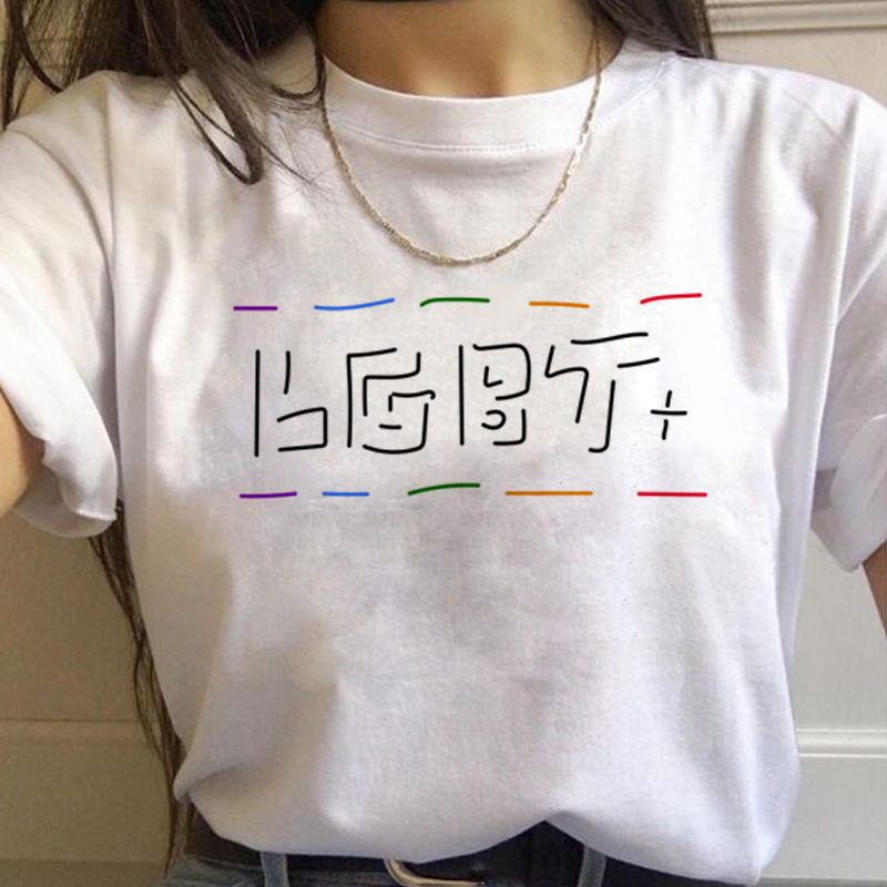 Lgbt Rainbow Harajuku T Shirt  - Women'S Fashion In The 90S review and price