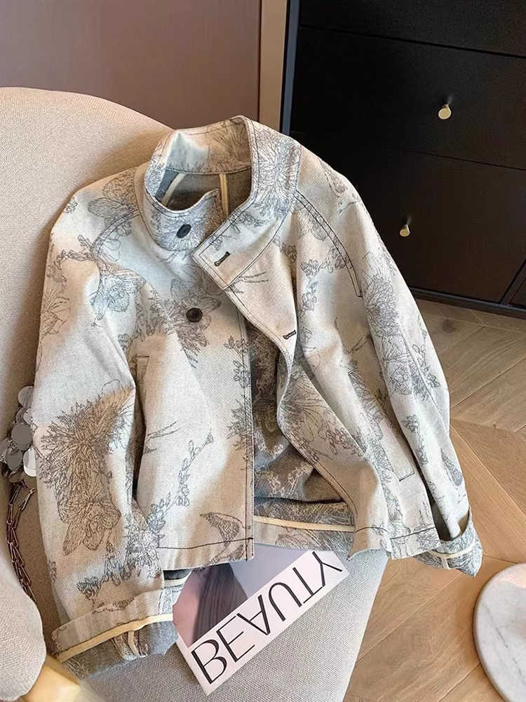 Women Light Grey Print Denim J - Women'S Fashion In The 90S review and price