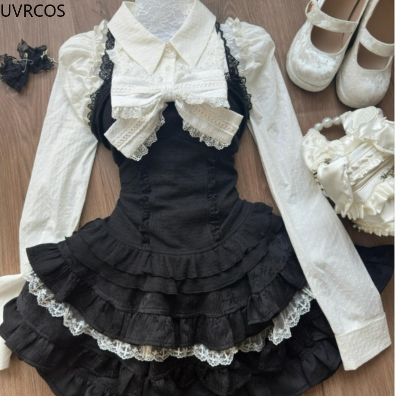 Y2k Aesthetic Lolita Style 3 P - Women'S Y2K Fashion Aesthetic review and price