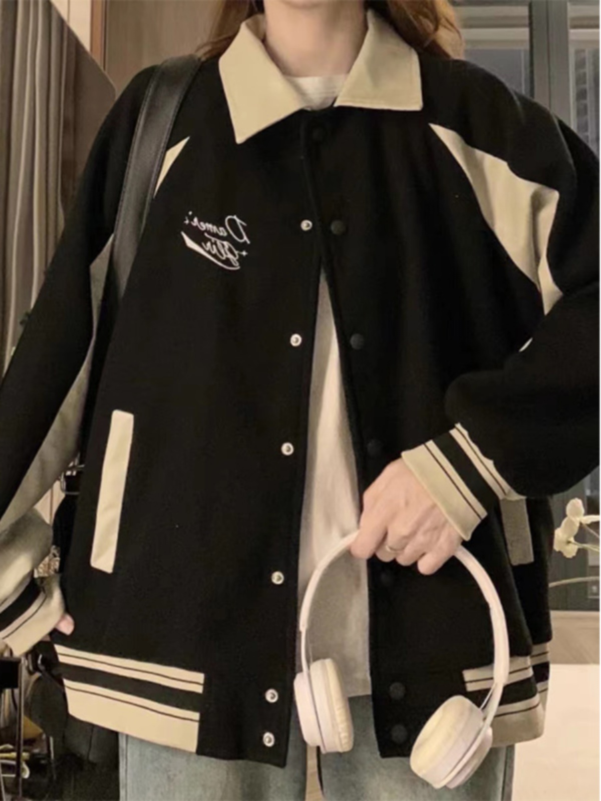 Baseball Jackets Girls With Le - Women'S Fashion Utility Jacket review and price