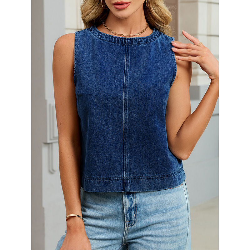 Benuynffy Casual Round Neck De - Women Fashion Jeans Top review and price