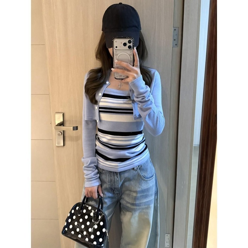 Blue Knitted Suits Women 2026  - Women'S Y2K Fashion Aesthetic review and price
