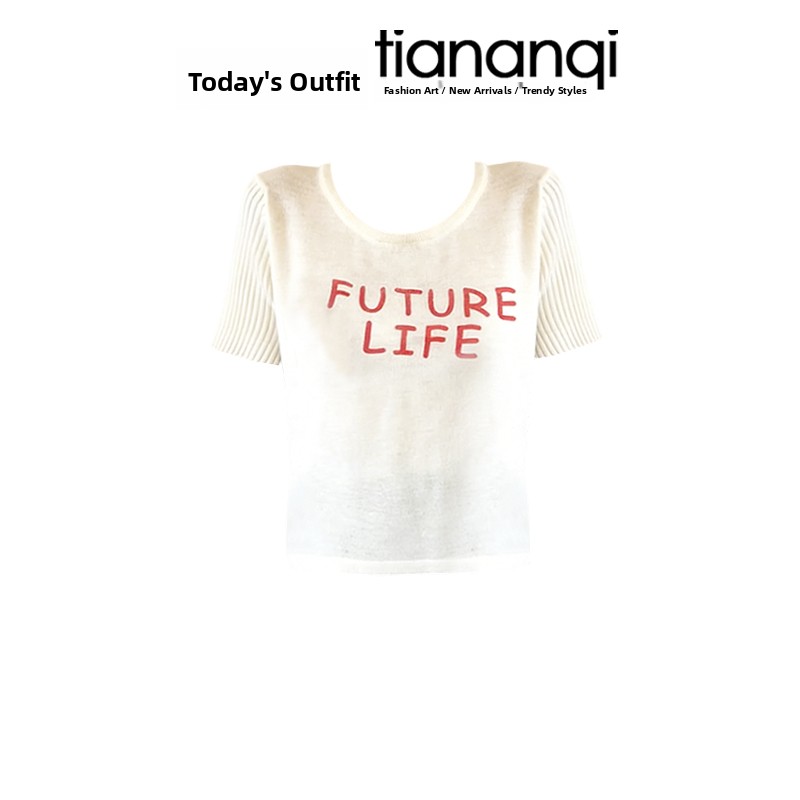 Summer New Design Letter Print - Women Fashion Jeans Top review and price