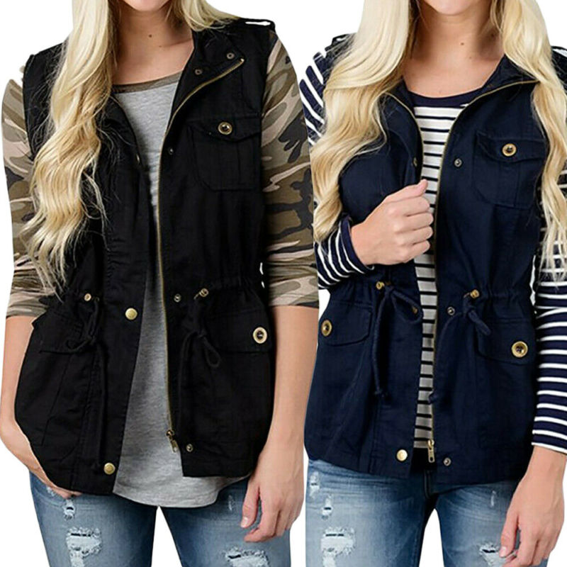 Fashion Women Vest Olive Cargo - Women'S Fashion Utility Jacket review and price