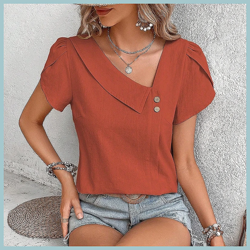 2024 Summer Vintage Solid Colo - Women'S Fashion Tops review and price