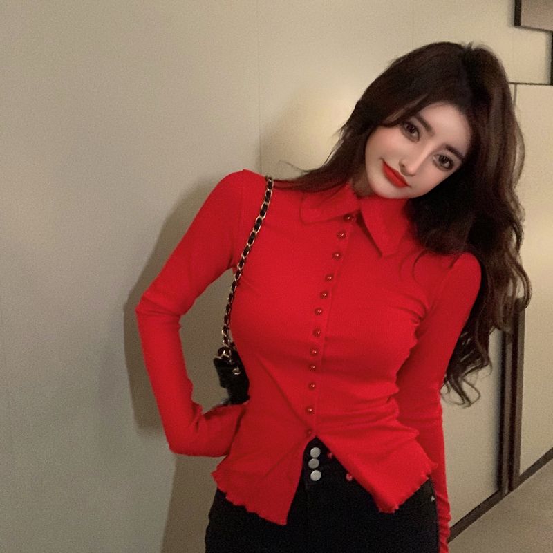 Shirts Women Skinny Elegant Si - Women'S Y2K Fashion Aesthetic review and price